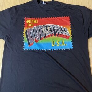 WWF The Dudley Boyz Greetings from‎ Dudleyville USA Black T Shirt 2XL NOS